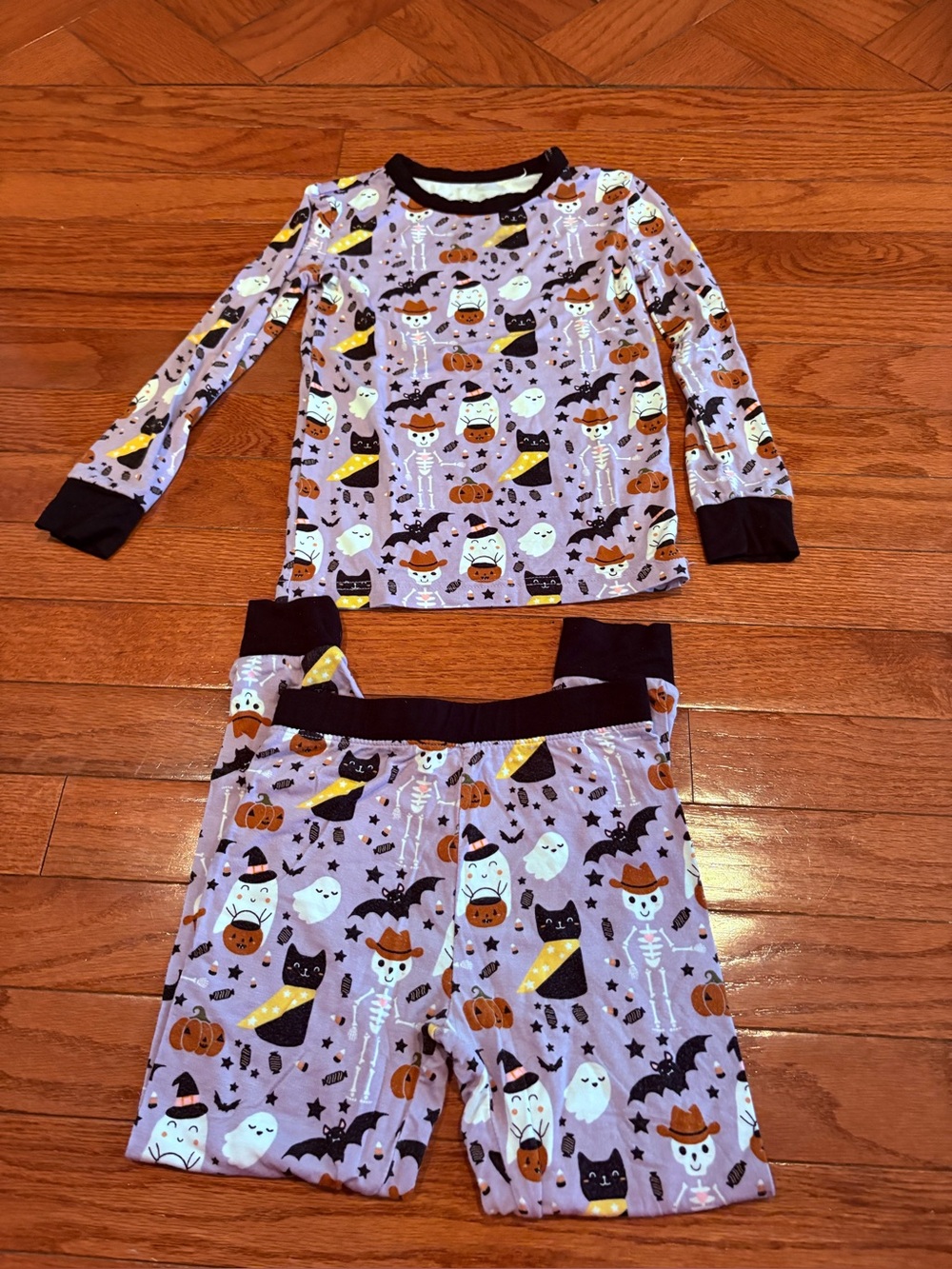 Emerson and friends Halloween Bamboo Toddler Pj set spooky Cute Purple